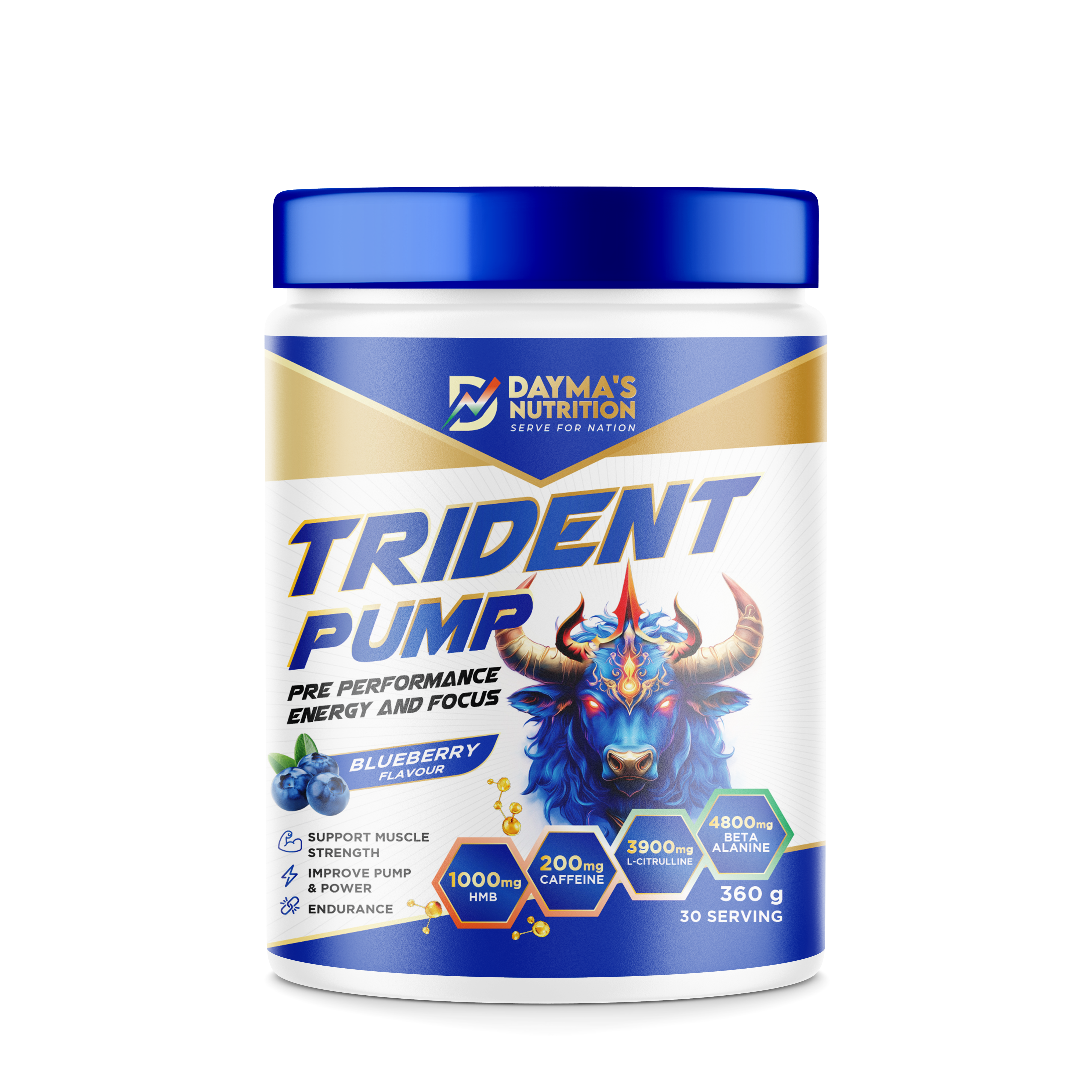 Dayma’s Nutrition-Trident Pump-Blueberry_360g