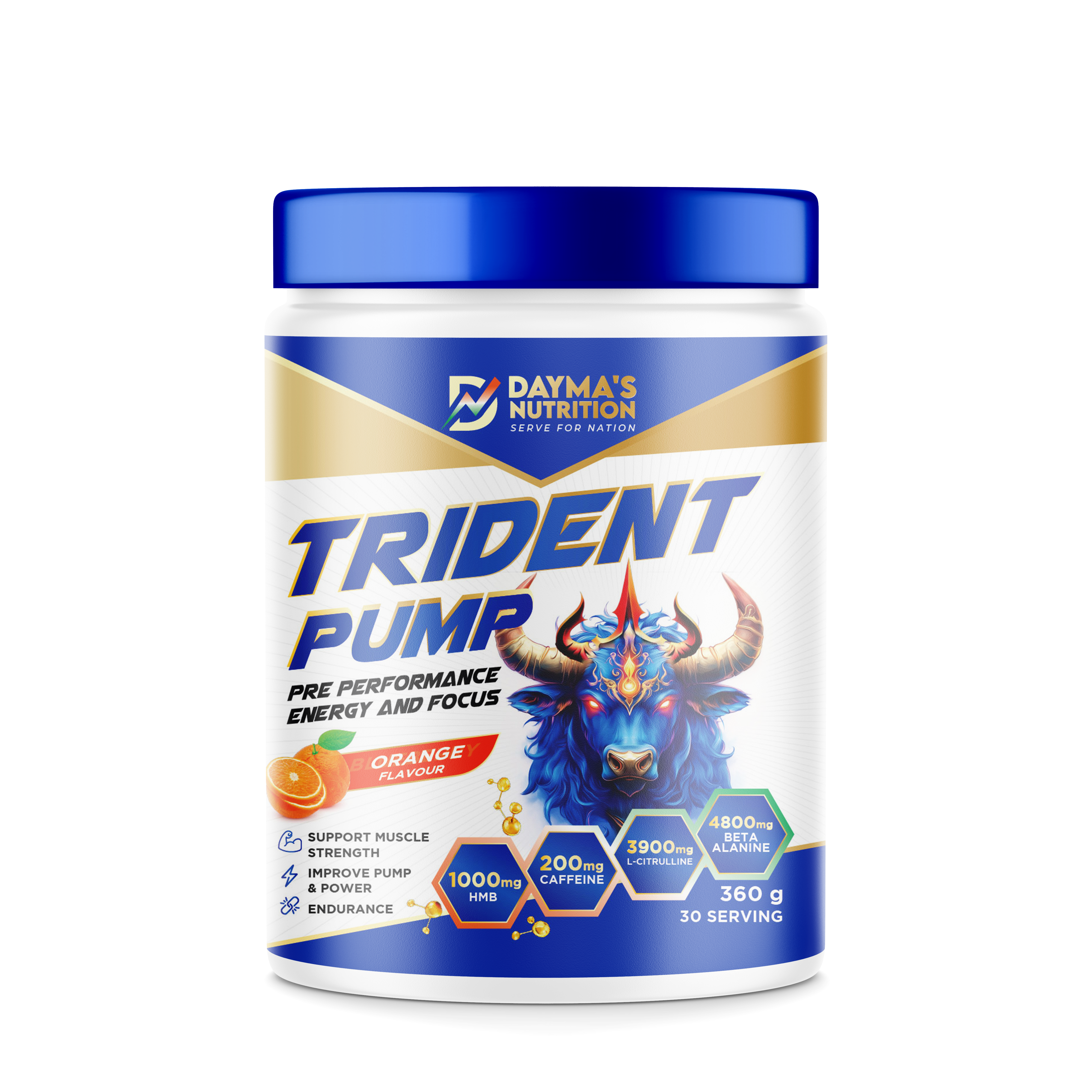 Dayma’s Nutrition-Trident Pump-Orange_360g